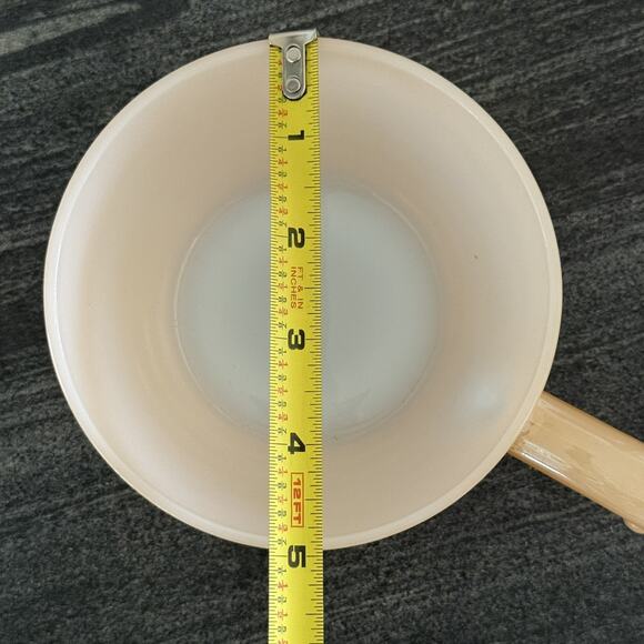 MCM Vintage Fire King Soup Bowls Peach Luster Ovenware Beehive With Handles USA - Picture 6 of 7